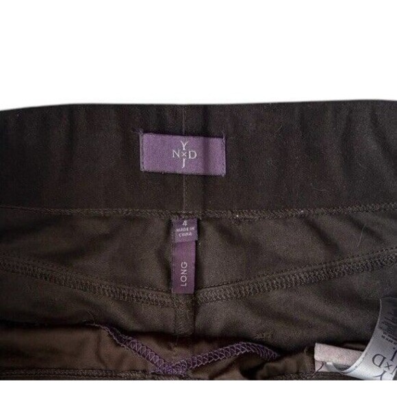 NYDJ Pull on Leggings Suede Look Women's 4 Long Black Elastic Waist Stretch - Picture 2 of 14